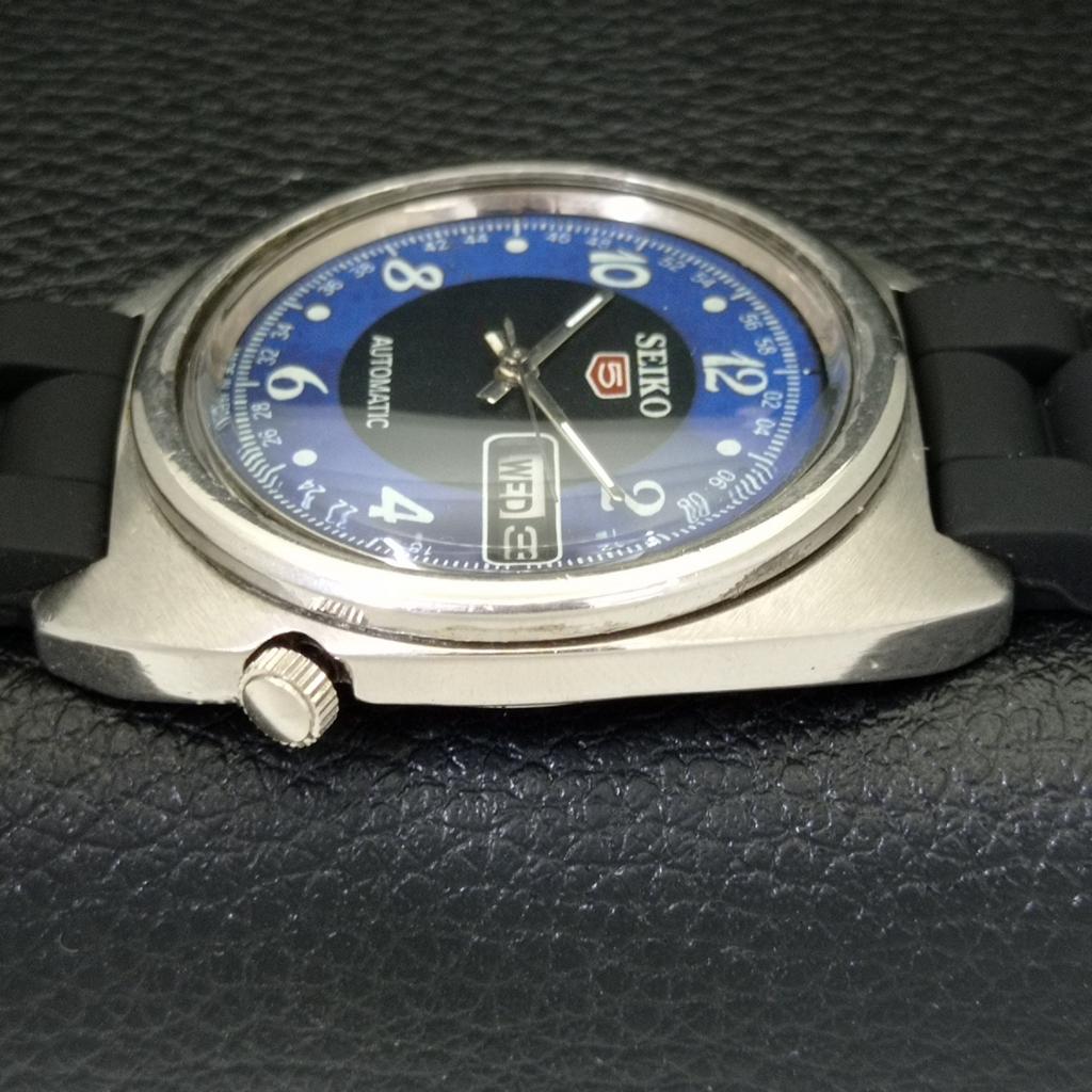 USED VINTAGE SEIKO 5 AUTOMATIC 6106C JAPAN MENS BLACK COLOR DIAL WATCH A433614-2 R118-a433614
