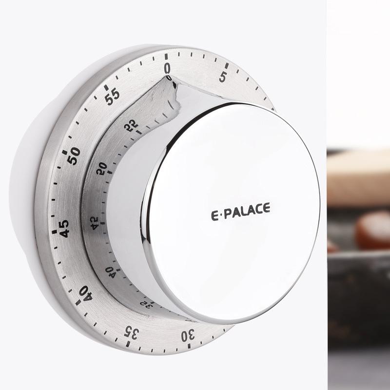 Clock Magnetic Kitchen Mechanical Alarm Timer Stainless Steel Baking Reminder For Learning Time Management