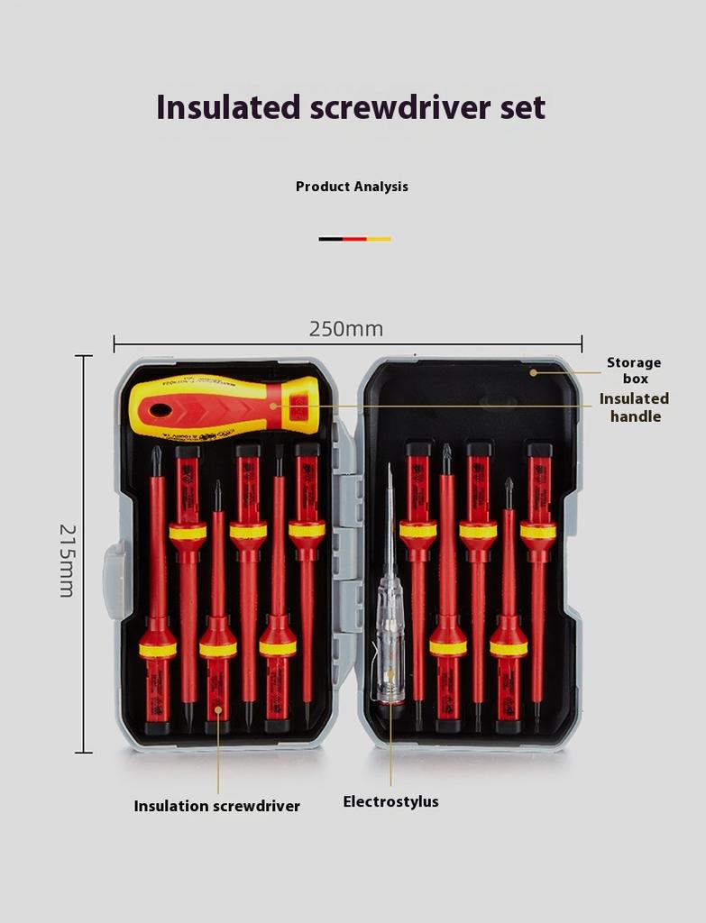 High Quality 13-Piece 1000V VDE Insulated Chrome Vanadium Steel Screwdriver Set Adjustable Wrenches Hand Customizable OEM Hard
