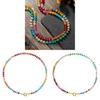 Natural Stone Colorful Beaded Necklace With Stainless Steel Chain For Women