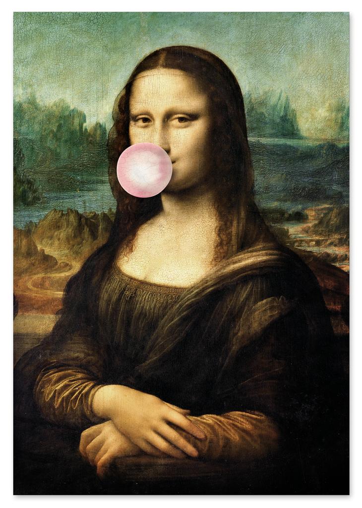 Canvas Painting Mona Lisa with Pop Art Balloon