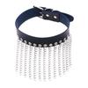 Hip Hop Non Mainstream Punk Leather Men Women Collar Personality Metal Tassel Necklace Clavicle Chain