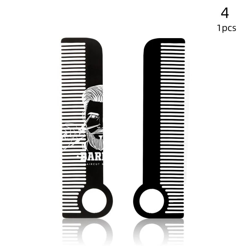 Stainless Steel Men'S Beard Comb Portable Mini Oil Head Comb For Barber Mustache Care Shaping Tools Pocket Size Hair Comb
