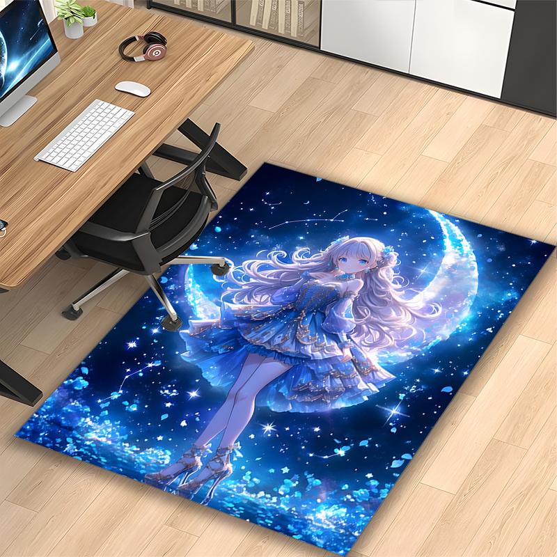 1pc Office Carpet, Cardcaptor Sakura Angel Chair Rug, Living Room Printed Area Rug, Home Chair Floor Mat