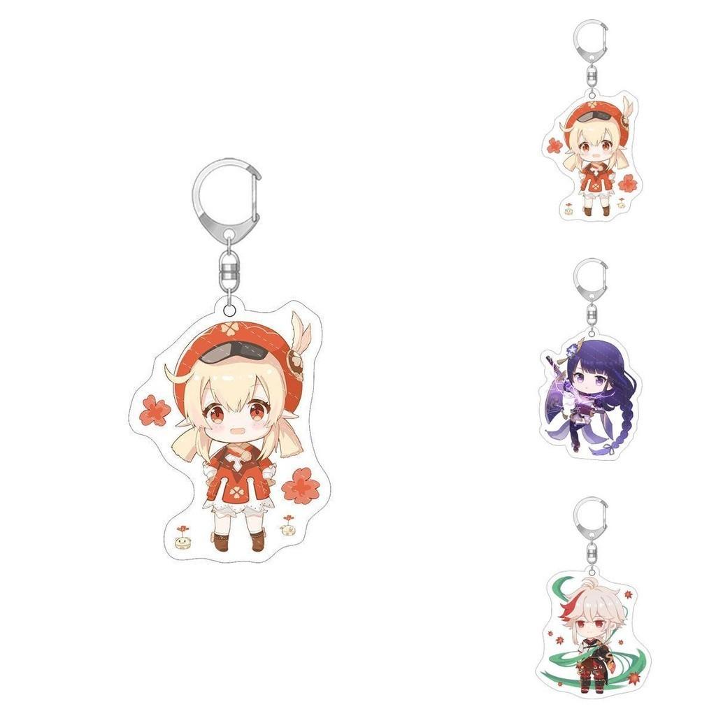 Cute Genshin Impact Key Chain Anime Cartoon Kawaii Keyring Pendant Acrylic Gift