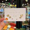 Temperament Earrings Silver Needle Douyin Same Geometric Opal Earrings