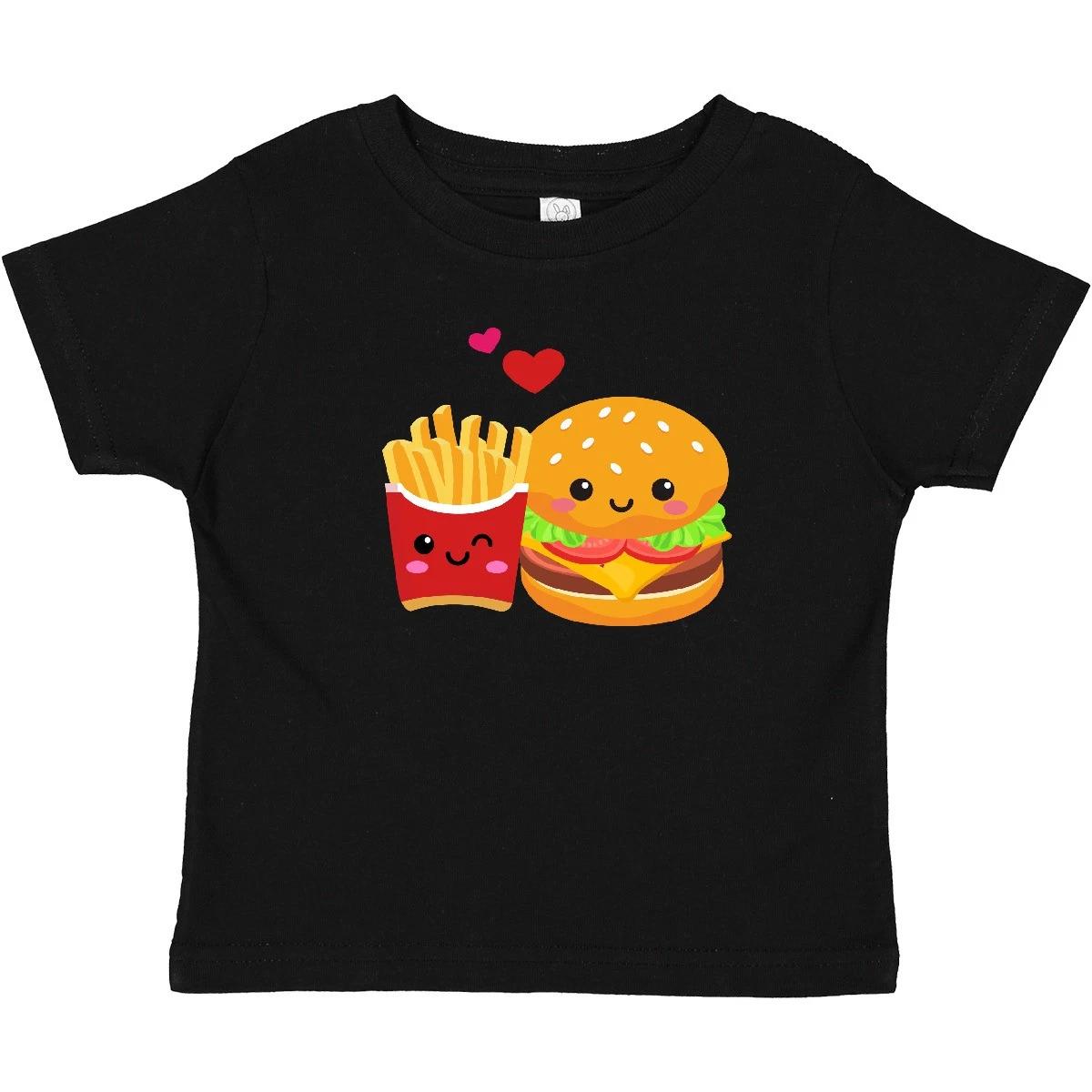 Inktastic Hamburger And French Fries Baby T-Shirt Food Cute Perfect Match Infant 130