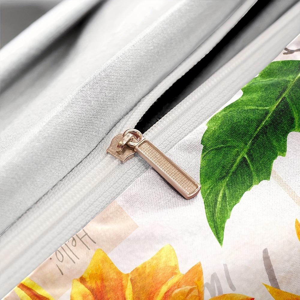 3-delat Sängkläder Set Gult Solrosmönster Mysigt Påslakan Set King Queen Twin Enkel Storlek Födelsedagspresent Vuxen Sovrumsinredning