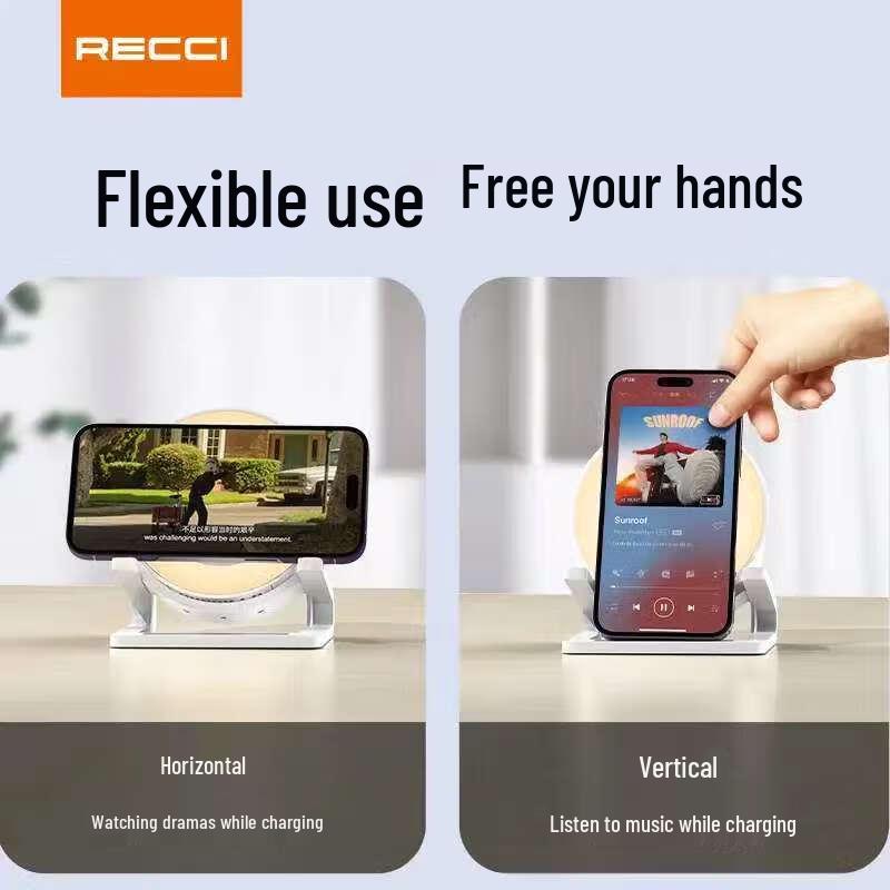 Recci RSK-W28 Wireless Charging Bluetooth Speaker with RGB Ambient Light