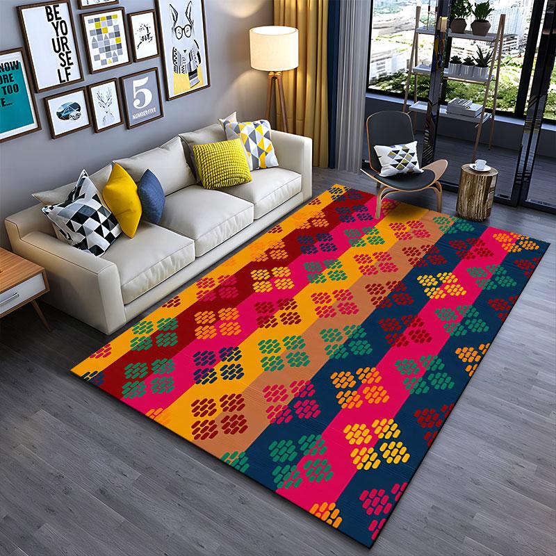 Geometric Patterned Carpet suitable as a non-slip mat for the living room or bedroom sofa