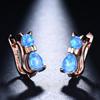 Japanese Korean Mini Creative Earrings Blue Cat Ear Buckle Small Cartoon Fashion
