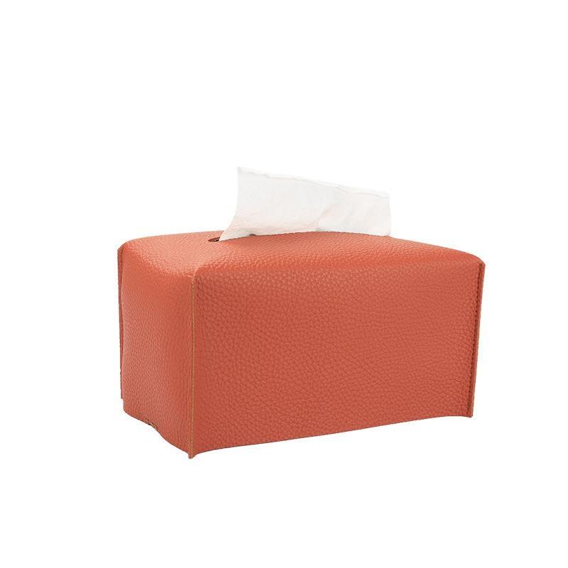 Tissue Box Cover Refined Pu Leather Foldable Tissue Box Holder - Decorative Holder/Organizer For Bathroom Vanity Countertop
