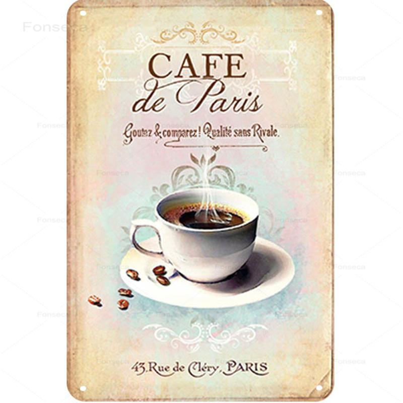 Segni Metallici Vintage Caffè Dessert Arte da Parete Minimalista Moderna Casa Cucina Targhe di Latta Ristorante Caffetteria Decorazione 20X30Cm