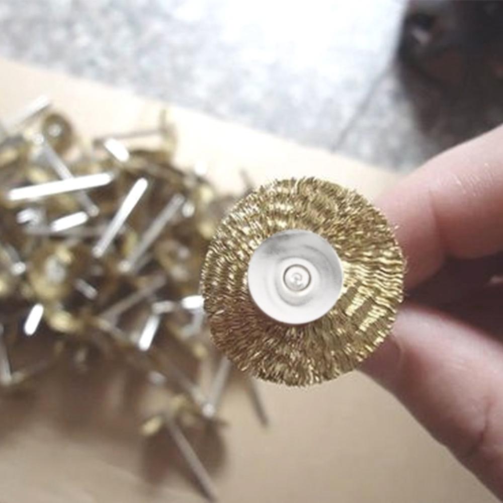 60 Stück Dremel Zubehör Rad Messingbürste Rostentfernung Edelstahl Draht Stahl Werkzeug zum Bearbeiten Polieren Rotierend Auto Mini-Bohrer