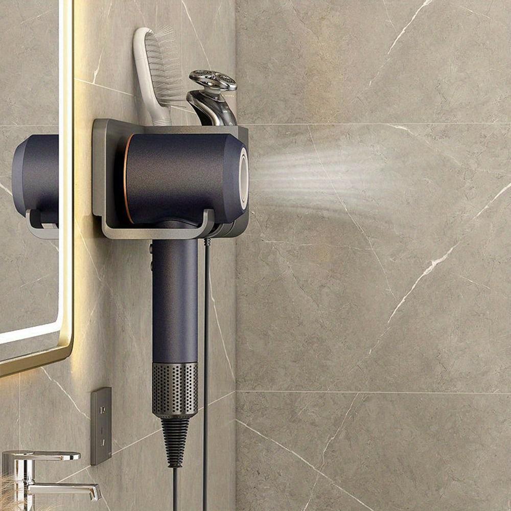 Držák fénu s úložným boxem Podpora fénu Organizér na fén Multifunkční stojan na holicí strojek a fén Stojan na žehličku na vlasy