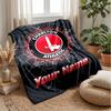 Charlton Athletic Custom Name Text Flannel Blanket Soccer Logo Personalized Fleece Throw Blanket Special Gift For Sofa Bedroom Home