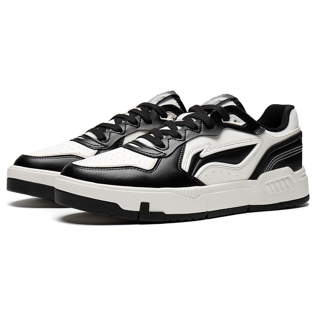 New LiNing Qingchao Anti Slip Wear Resistant Low Top Skateboard Shoes Men's White Black AGCT009-4