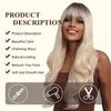 Long Wavy Platinum Synthetic Wigs for Women Afro Black To Blonde Daily Natural Hair Wigs With Bangs Heat Resistant Cosplay Wig