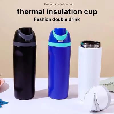 24Oz Stainless Steel Thermos Bottle Thermal Mug Vacuum Flask Water Bottle For Outdoor Camping Sports Insulation Cup