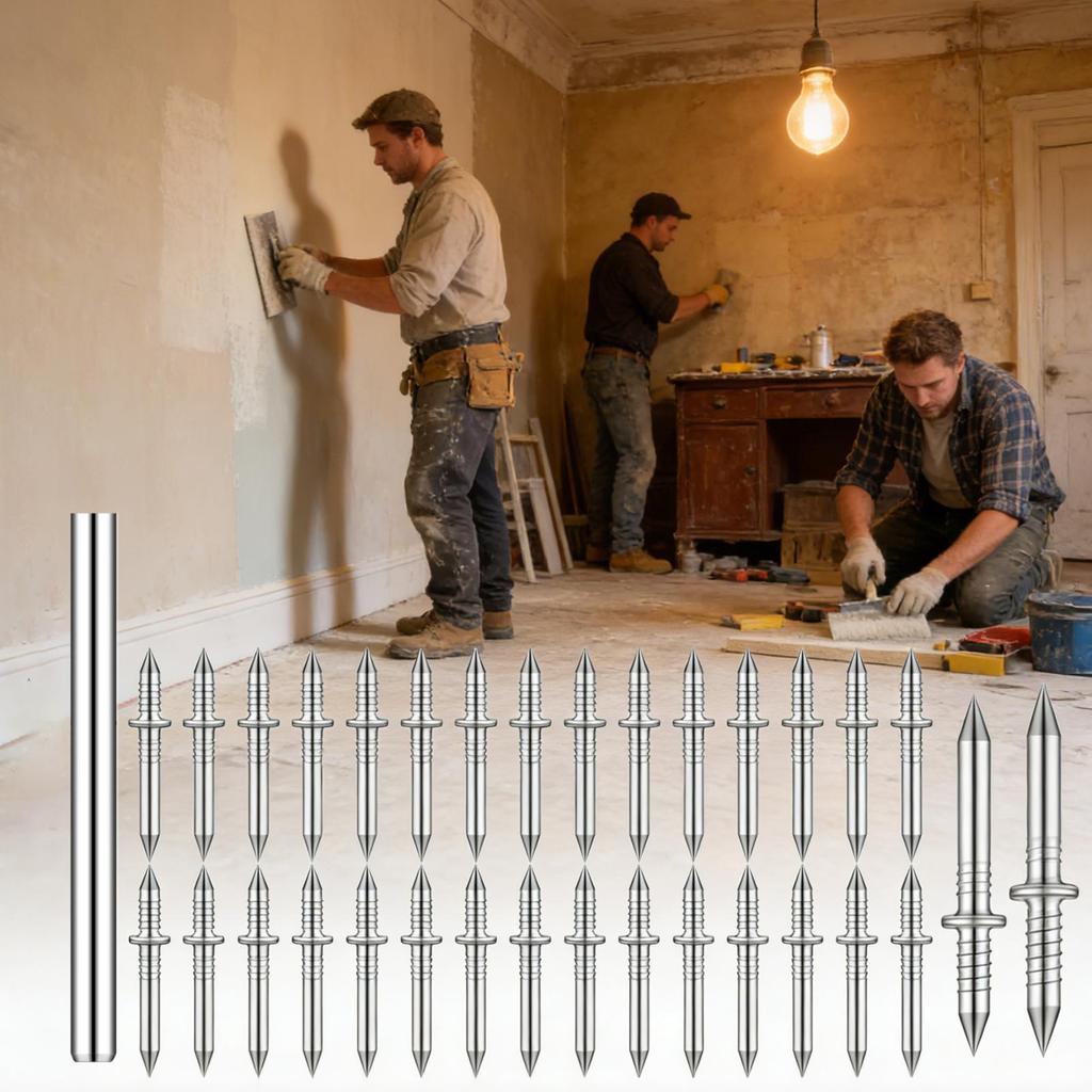 Nails For Baseboard Trim 100-Pieces Invisible Seamless Screws Baseboard Seamless Nails With Sleeve Tool For Home Improvement