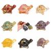 Tortoise Pocket Tortoise Figurine Natural Crystal Epoxy Turtle Statue Stones Sculpture   Desktop