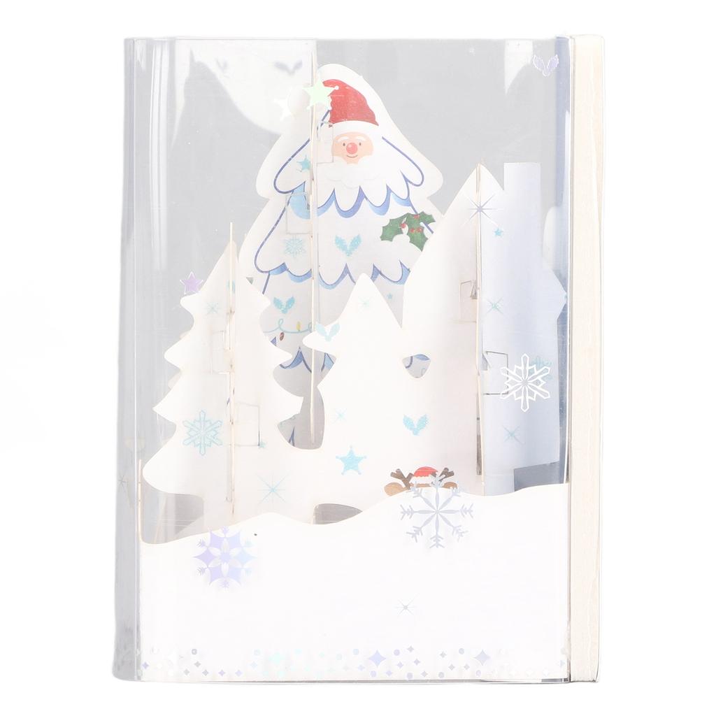 3D Popup Musical Christmas Cards Handcraft Openwork Engraving Snowscape 3D Christmas Cards with Pape