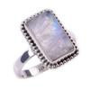 Natural Rainbow Moon Stone Gemstone Handmade 925 Sterling Silver Ring S.8 c7W50