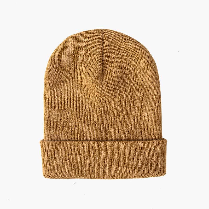 Custom Logo Unisex High Quality Plain Blank Dyed Solid Color Winter Hat Acrylic Knitted Cuffed Beanie