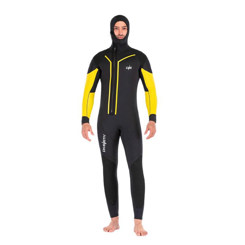 Substar Unisex 7mm Hooded Fleece-Lined Wetsuit for Cold Water Surfing and Diving