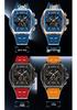 Sanda Dual-Movement Barrel Watch: Luminous Alarm, Large Dial, Multifunctional Student Watch.