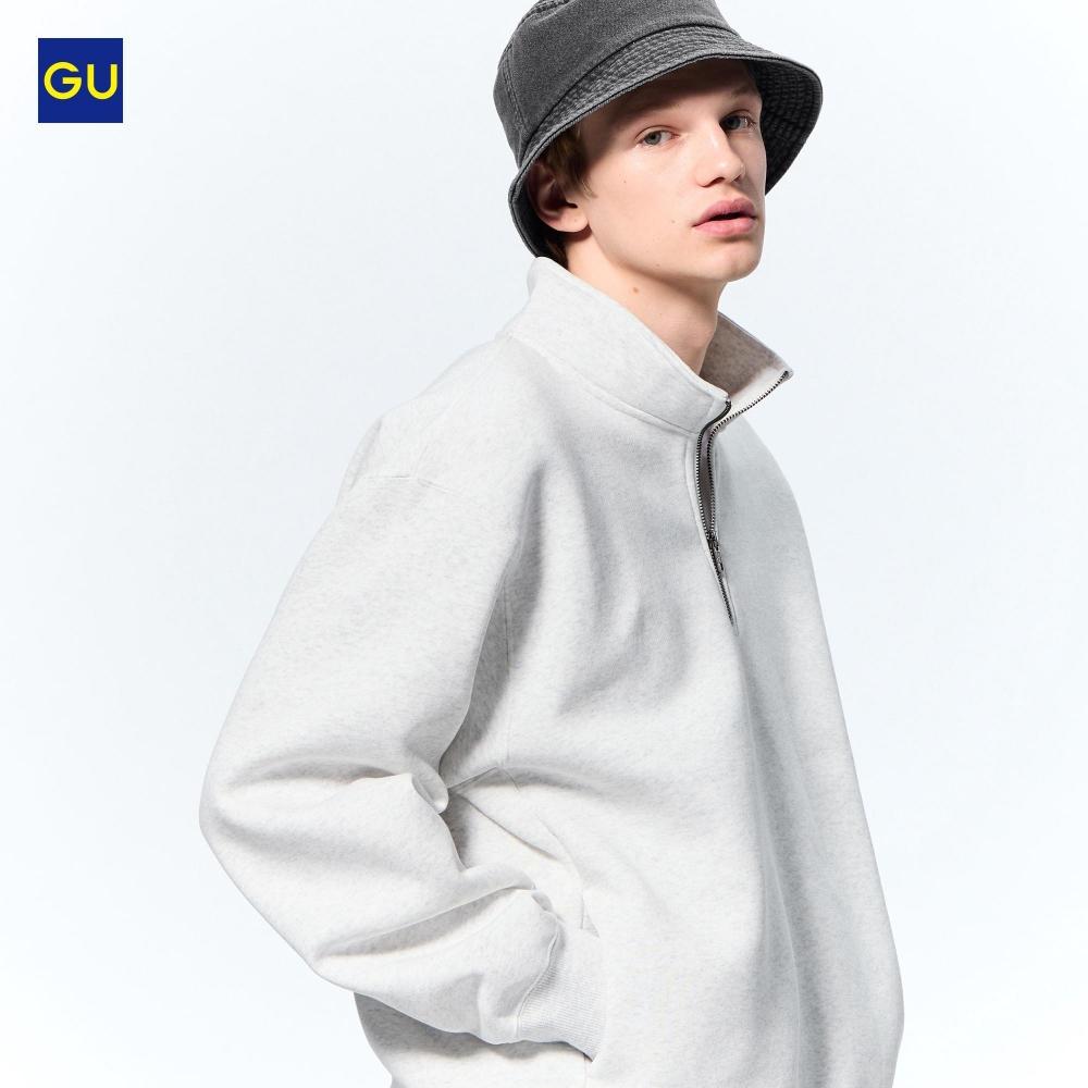 

Uniqlo Gu Тяжелый свитер с застежкой-молнией на половину длины 02 LIGHT GRAY/MEN S