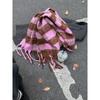Autumn and Winter New Korean Style Blue Plaid Scarf Women's Winter Warm and Thickened Versatile Tassel Scarf Student Shawl