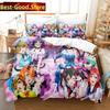 3D Cartoons LoveLive! School idol project Bedding Sets Duvet Cover Set With Pillowcase Twin Full Queen King Bedclothes Bed Linen