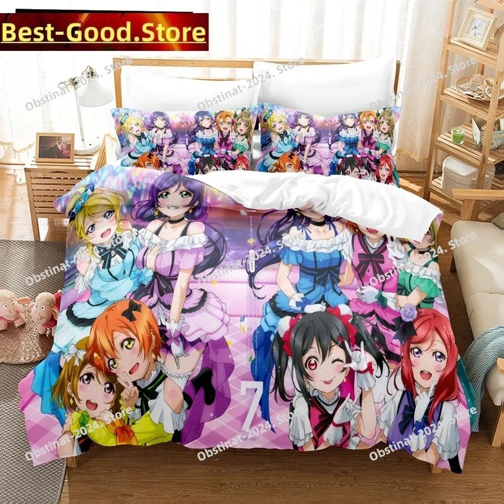 3D Cartoons LoveLive! School idol project Bedding Sets Duvet Cover Set With Pillowcase Twin Full Queen King Bedclothes Bed Linen