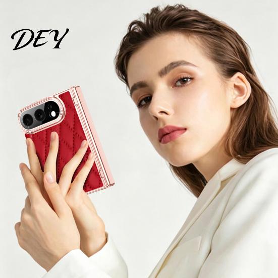 Precise Cutout Phone Cover Faux Leather Case for IPhone-Duo, with Screen Protector & Hinge Full Body Protection Protection, Rhinestone Cover,