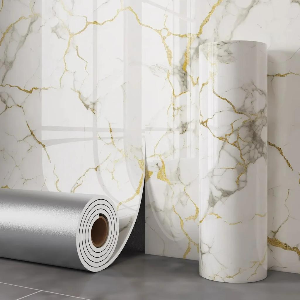 Thick Foam Marble  Peel and Stick Wallpapers Waterproof Wall Stickers Imitation Tile Self Adhesive Wall Paper Bedroom Decoration