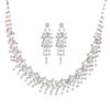 Bridal Jewelry Set: European & American Style White Crystal Rhinestone Necklace and Earring Set