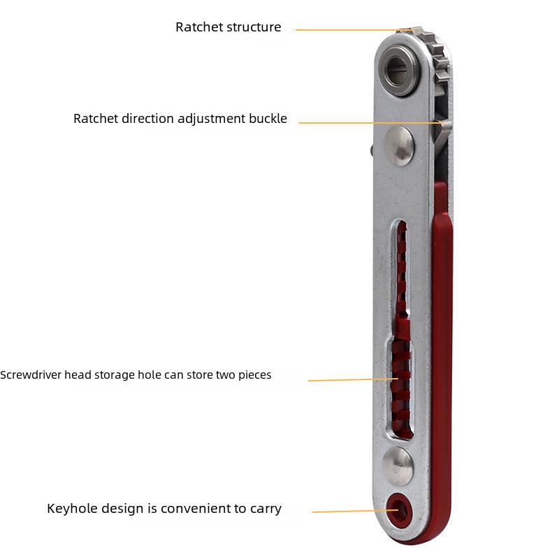 Bidirectional Mini Ratchet Flat Head & Hex Screwdriver