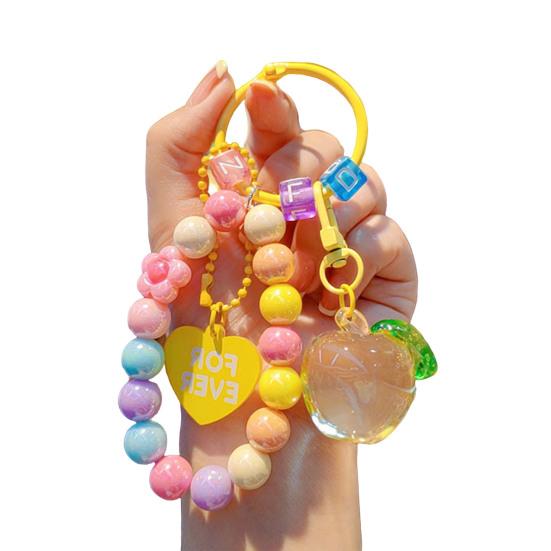 Подвеска-фрукт Брелок с цветными бусинами Милый прозрачный мешочек-фрукт Шарм для рюкзака Сумки