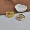 Pleated Brooch Alloy Keyhole Shape Glaze Luxury Badge Pin Trendy Banquet Clothes Metal Pin