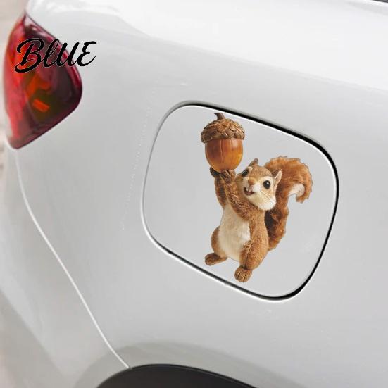 Outdoor Sticker Car Sticker Waterproof PVC Self-adhesive No Trace Auto Decal Realistic Squirrel Replace Pattern Funny for Fuel Tank Caps Windows