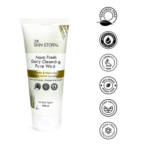 The Skin Story Aqua Fresh Tiefenreinigendes Gesichtswaschgel Mit Präbiotika & Gurkenextrakt Paraben- & Sulfatfrei, Gelbasiert 100ml