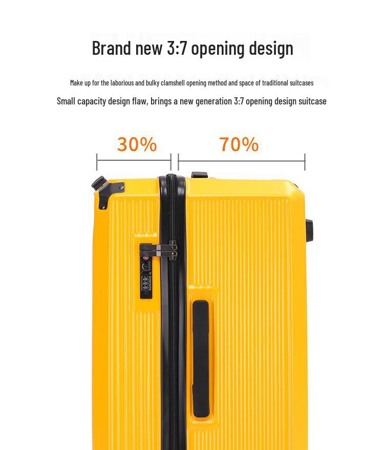 32-Inch Large Capacity Durable Leather Trolley Case with Combination Lock for Men & Women