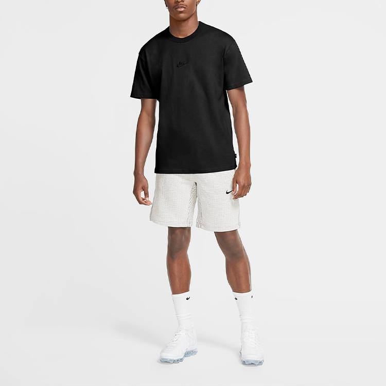 Nike T-shirt a Maniche Corte con Girocollo e Ricamo Logo Monocolore Uomo Top Nera DB3194-010
