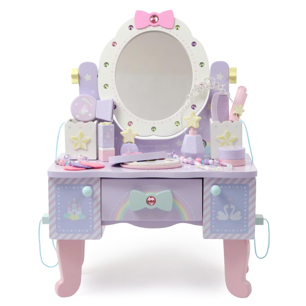 

[Модель 2024] Mother Garden Play Tiara Dresser Единорог Деревянный игрушечный комод для детей 263-31568