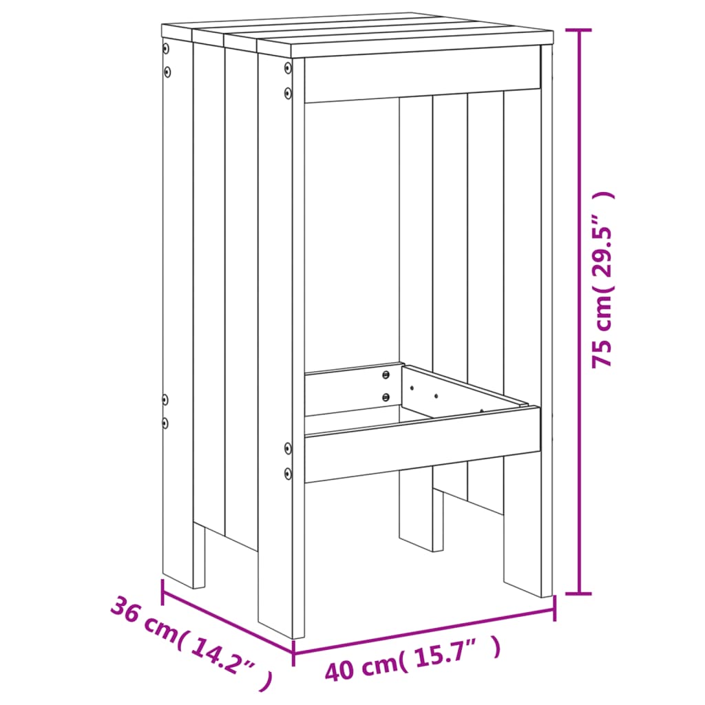 5 Piece Garden Bar Set Solid Douglas Fir Wood