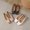 Women's Genuine Leather Slip-On Flats: Versatile, Low-Cut, Square Toe, Soft Sole, Plus Size 41-43, 2025 Collection.