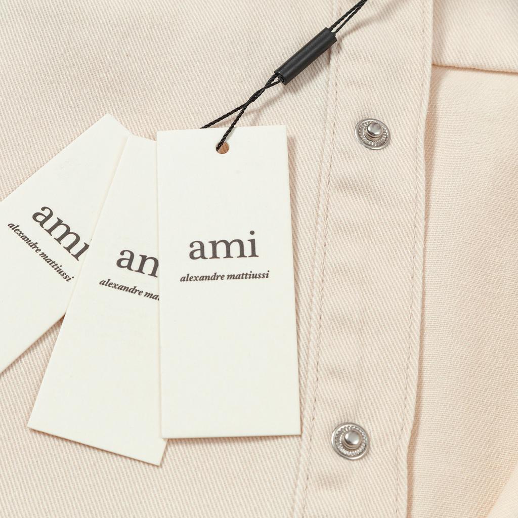 AMI Autumn and Winter Classic Heart Embroidered Casual Cotton Solid Color Long Sleeved Shirt on the Chest