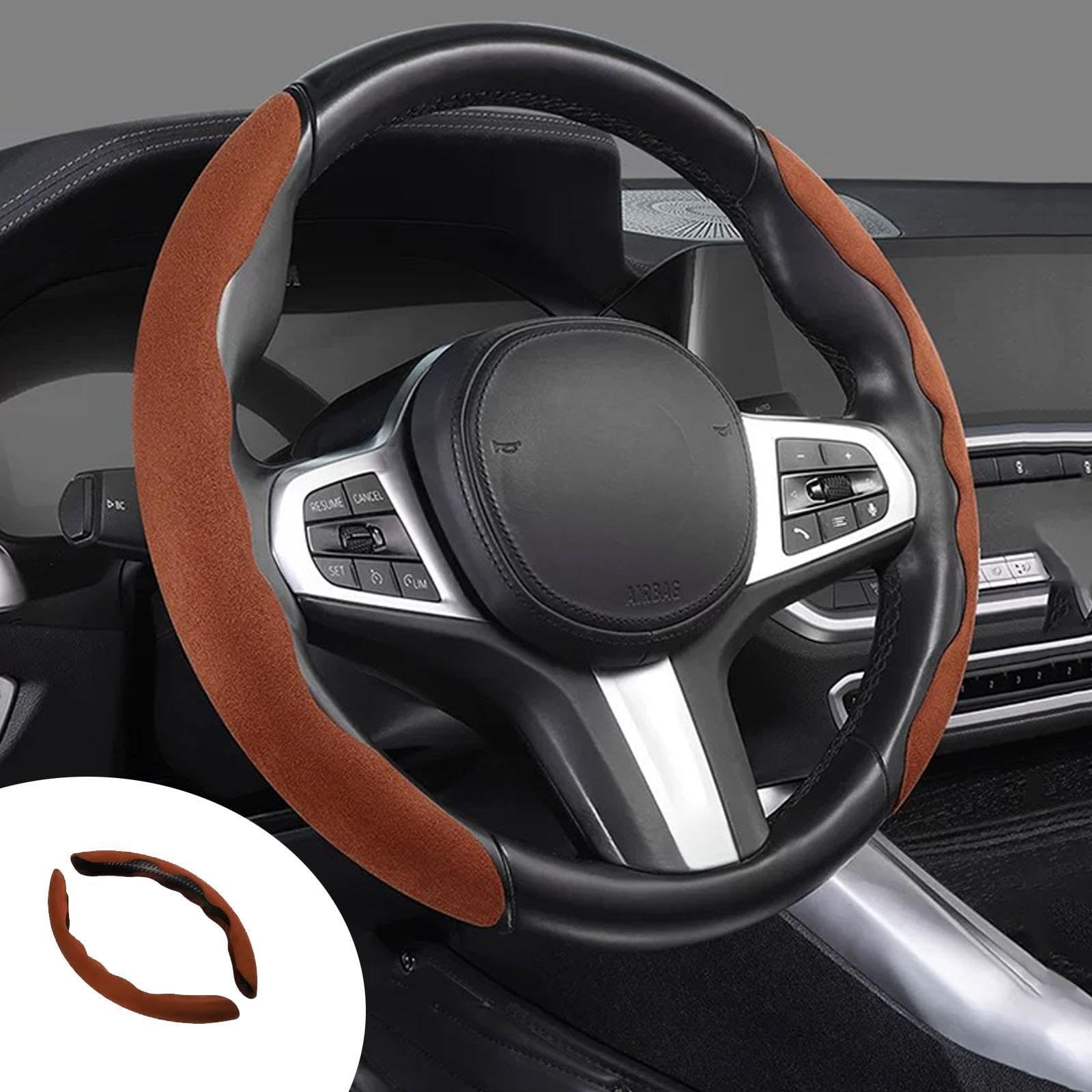 Чехол на руль Toyota Rumi Серия M900, Для автомобилей, Чехол на руль, Универсальный чехол на руль, One size коричневый