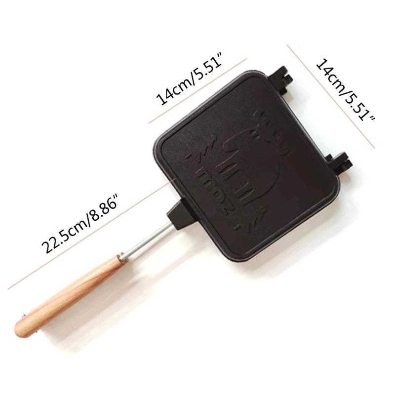 Sandwich Baking Tray Nonstick Double Pan Nonstick Pan Double Sided BBQ Skillets Aluminum Alloy Pot With Lid for Kitchen